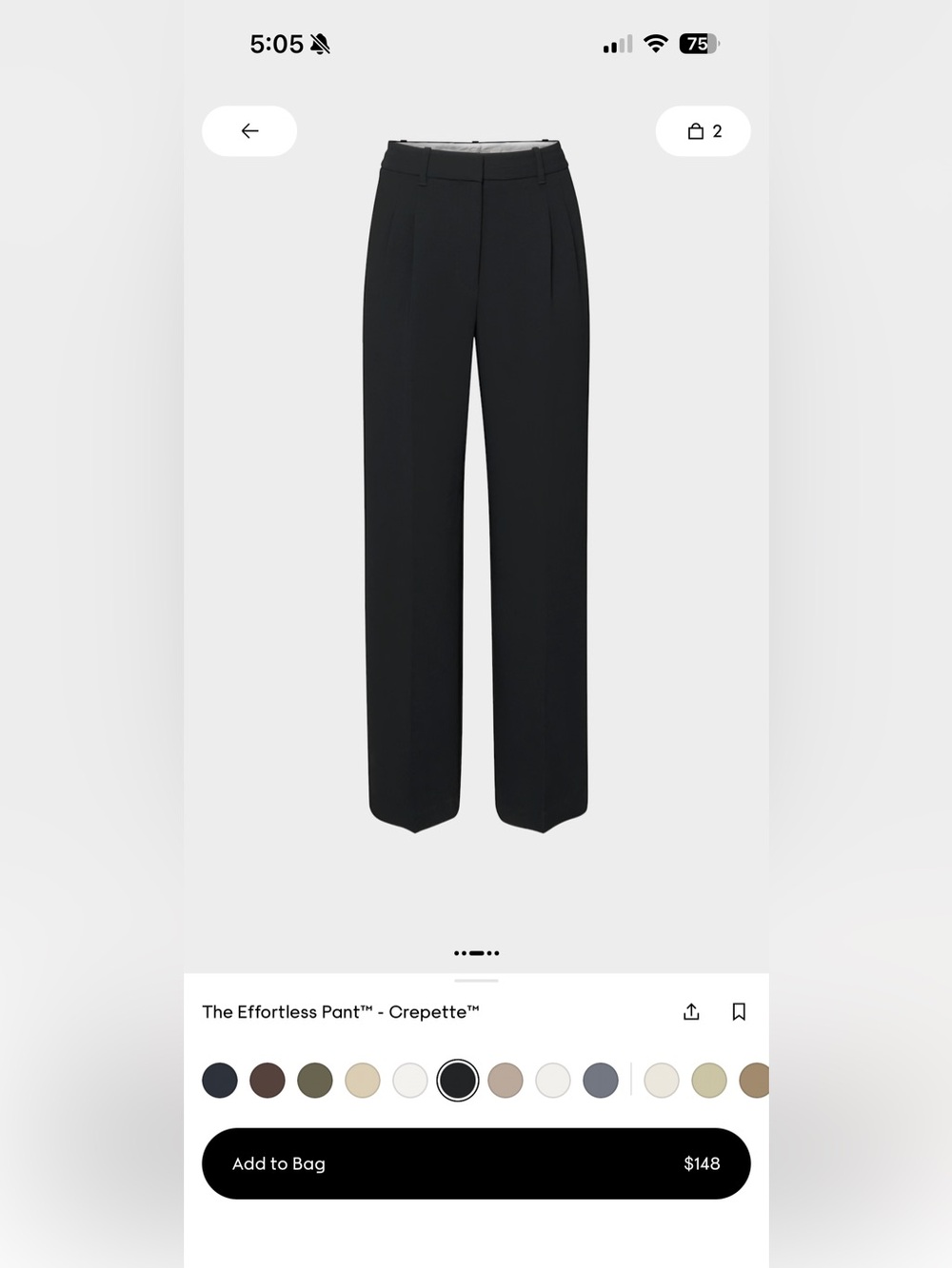 Aritzia Black Effortless Wilfred Trousers